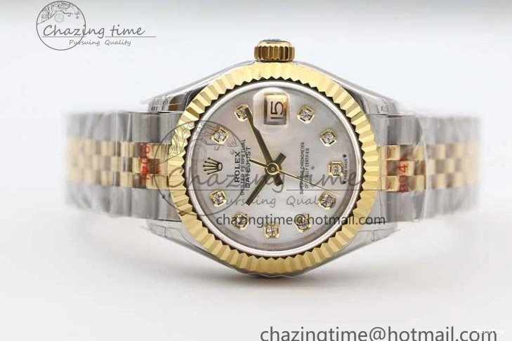 MiroTime 0105 Datejust 28mm 279179 SS YG TWF Best Edition White Diamonds Markers Dial on SS YG Jubilee Bracelet NH SunProtective 2144